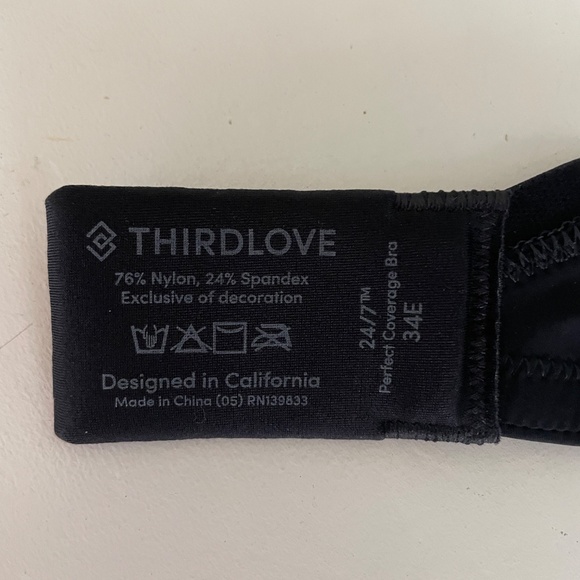 Third Love 24/7 Perfect Coverage Bra 34 E Black NWT! - Picture 8 of 8